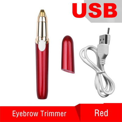 Electric Eyebrow Trimmer Usb Rechargeable Eye Brow Epilator Women Mini Soft Shaper Shaver Painless Razor Facial Hair Remover