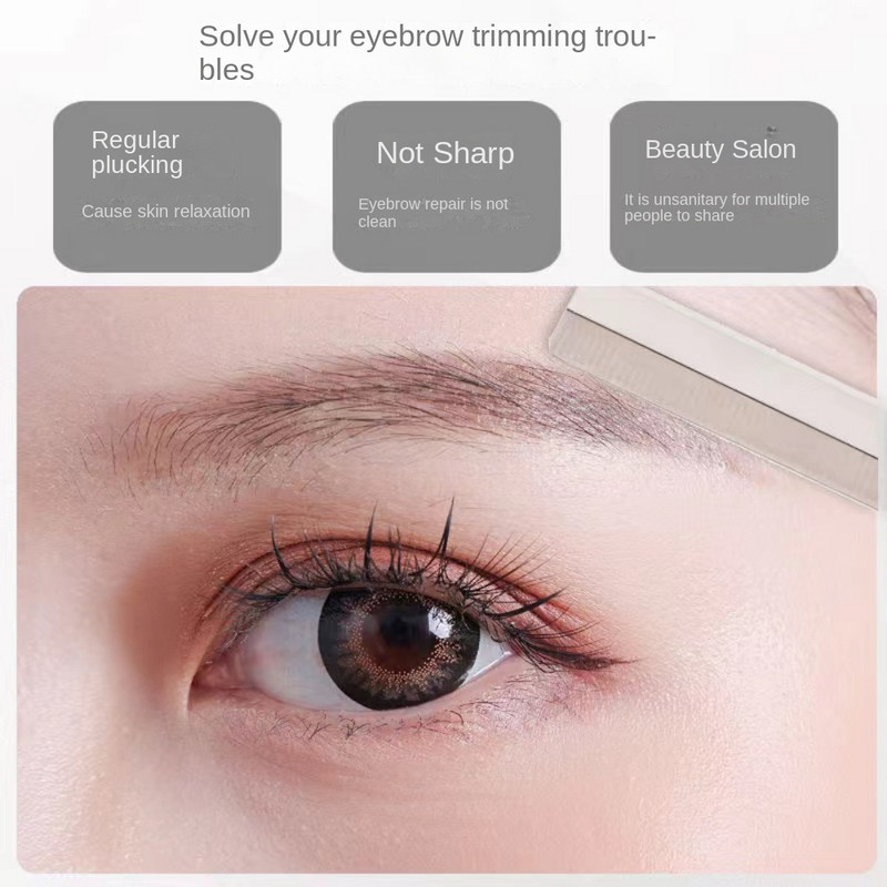 100 tk/partii Professionaalne juuste lõikamise žileti kulmude lõikamisnuga roostevabast terasest multifunktsionaalne teravate sulgedega meigitööriist