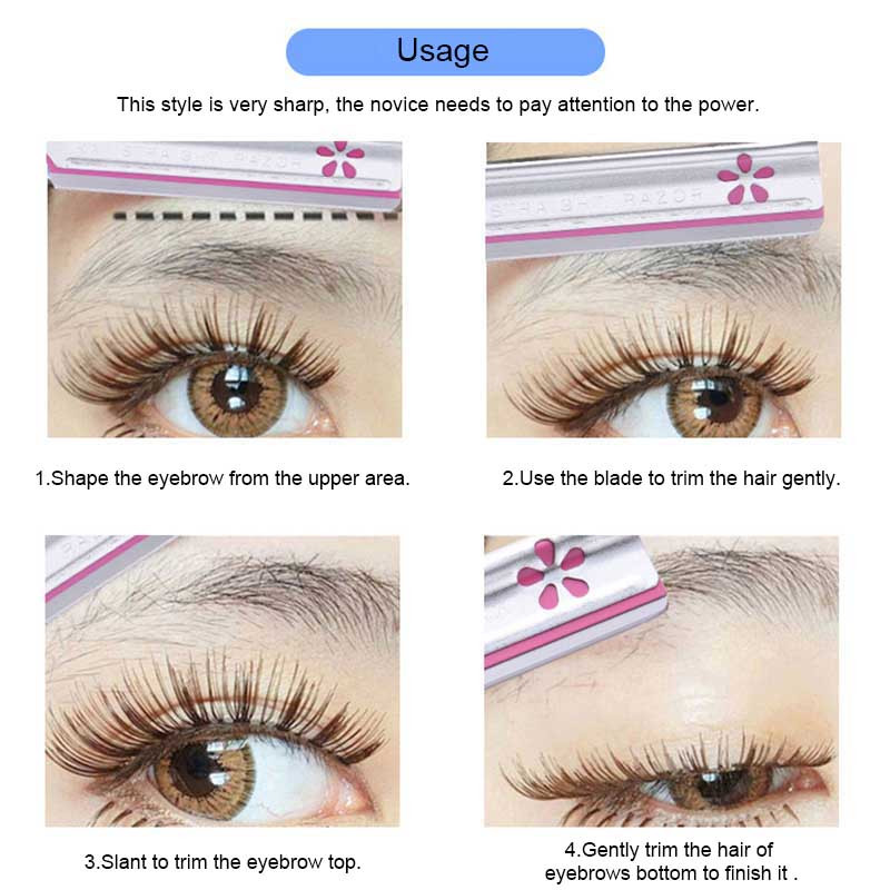 5 tk kulmude epilaatori komplektid naistele Makeup Beauty Kulmud Karvaeemaldus Stiilimistööriist Terasest tera Näoallikas Razor trimmer