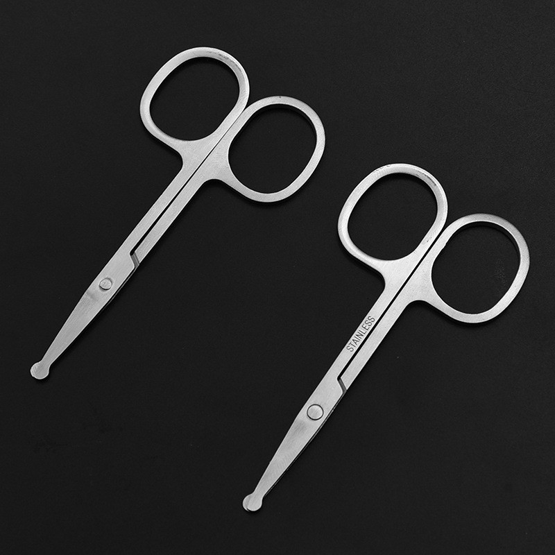 100% naujas 1vnt nerūdijančio plieno mini nešiojamasis lenktas ūsų nosies ausų plaukų šalinimo įrankis žirklėmis žoliapjovės saugos patarimai