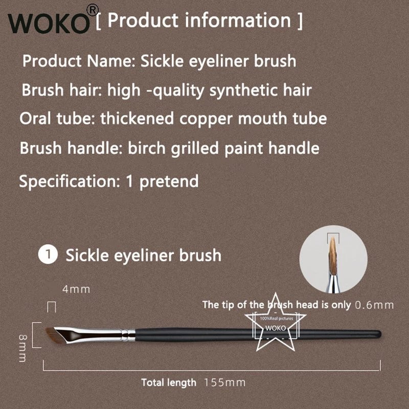 New Sickle Eyeliner Perie Knife Edge Machiaj Perie Liquid Eyeliner Perie Ultra subțire Fină Unghi oblic Cap plat Perie pentru sprâncene