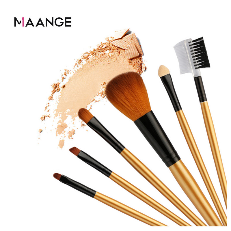 6 bucăți/Set de perii de machiaj Set de instrumente Pudră cosmetică Fard de ochi Fond de ten Blush Blending Beauty Make Up Brush Maquiagem