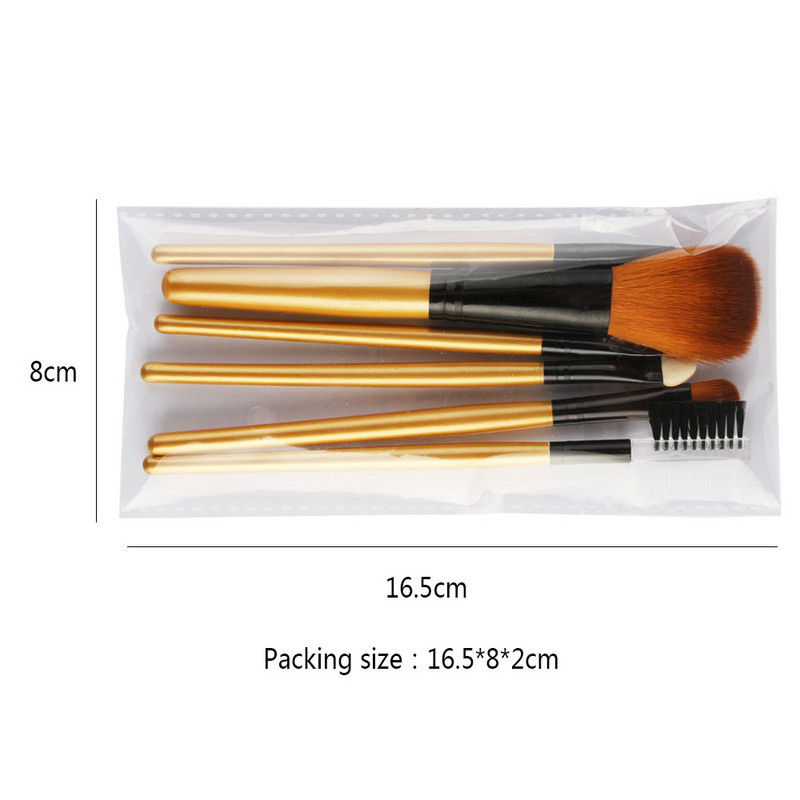 6 bucăți/Set de perii de machiaj Set de instrumente Pudră cosmetică Fard de ochi Fond de ten Blush Blending Beauty Make Up Brush Maquiagem