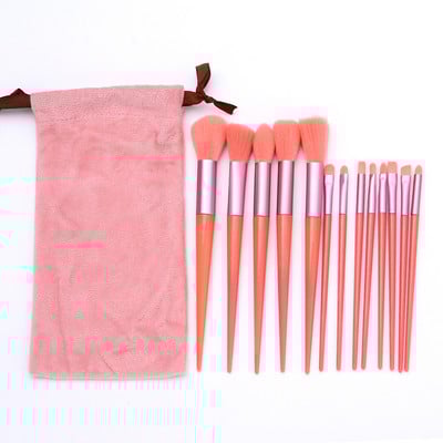Set de pensule de machiaj moi, pufoase, 13 buc, pentru fond de ten, fard de obraz, pudră, fard de pleoape, perie de machiaj pentru amestecare Kabuki, instrument de frumusețe