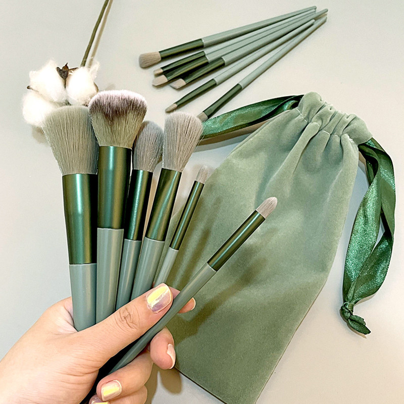 Set de pensule de machiaj moi, pufoase, 13 buc, pentru fond de ten, fard de obraz, pudră, fard de pleoape, perie de machiaj pentru amestecare Kabuki, instrument de frumusețe