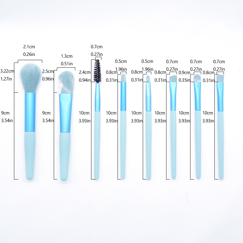 Set de pensule profesionale pentru machiaj, 8 buc./pachet