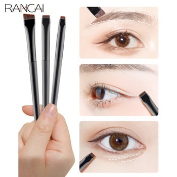 RANCAI 3Pcs Четки за грим на очите Плоска четка за очна линия за вежди Професионални ъглови очи Brow Pincel Maquiagem Козметични инструменти за грим