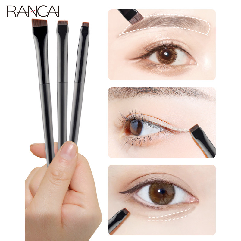 RANCAI 3 buc Pensule de machiaj pentru ochi Perie plată pentru eyeliner pentru sprâncene Ochi în unghi profesional pentru sprâncene Pincel Maquiagem Instrumente cosmetice pentru machiaj