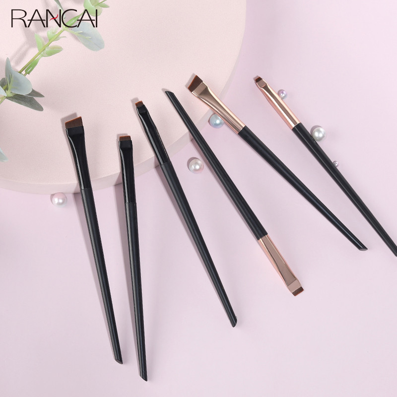 RANCAI 3 buc Pensule de machiaj pentru ochi Perie plată pentru eyeliner pentru sprâncene Ochi în unghi profesional pentru sprâncene Pincel Maquiagem Instrumente cosmetice pentru machiaj