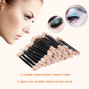 Hot Disposable 30/50/100PC Eye Shadow Brush Makeup Dual Sided Sponge Nylon Set Eye Shadow Brushes for Cosmetic Applicator Makeup
