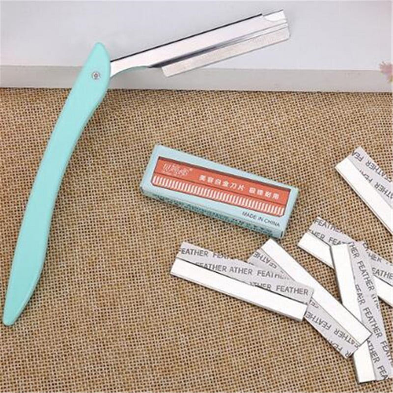 Vrući prijenosni trimer za obrve s 10 britvica Aparat za oblikovanje obrva Brijač za lice Oštrica brijača Uklanjanje dlačica s lica Alati za šminkanje za žene