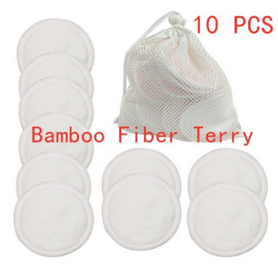 10db Bamboofiber Sminklemosó Újrafelhasználható Puff Mosható Pamut párna Arctisztító Törölköző Sminktörlő Korongok Egészséges bőr