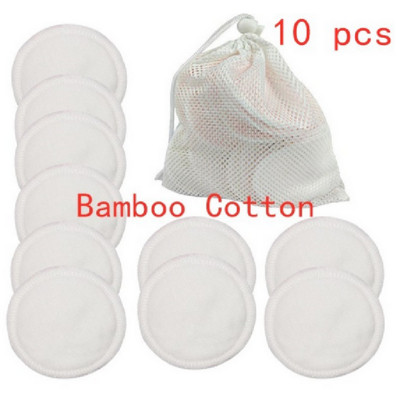 10db Bamboofiber Sminklemosó Újrafelhasználható Puff Mosható Pamut párna Arctisztító Törölköző Sminktörlő Korongok Egészséges bőr