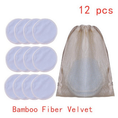 10db Bamboofiber Sminklemosó Újrafelhasználható Puff Mosható Pamut párna Arctisztító Törölköző Sminktörlő Korongok Egészséges bőr