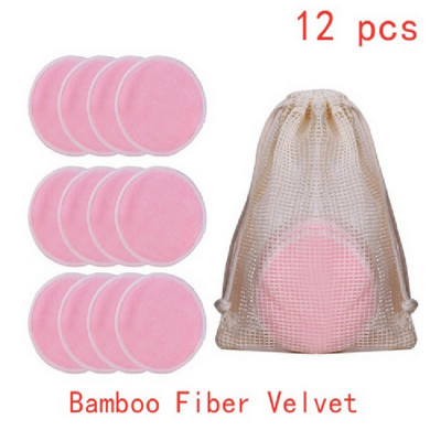 10db Bamboofiber Sminklemosó Újrafelhasználható Puff Mosható Pamut párna Arctisztító Törölköző Sminktörlő Korongok Egészséges bőr