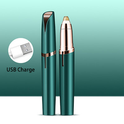 Επαναφορτιζόμενη αποτριχωτική μηχανή φρυδιών USB Ανώδυνη αποτρίχωση με ξυράφι για το πρόσωπο Ηλεκτρικό στυλό κοπής φρυδιών για γυναίκες