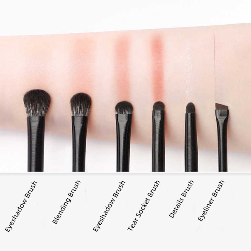 Set de pensule de machiaj pentru ochi naturale Perie pentru fard de pleoape Perie pentru eyeliner contur sprâncene Ochi pentru femei, cosmetice, pentru amestecare, instrumente de machiaj