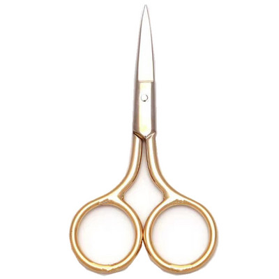 Qmake Instrumente pentru sprâncene din oțel inoxidabil, rotunjite, profesionale, foarfece pentru păr, manichiură, pensete pentru tăierea feței, kit pentru mustață