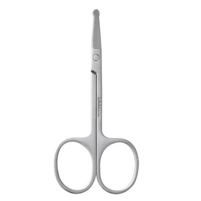 Qmake Instrumente pentru sprâncene din oțel inoxidabil, rotunjite, profesionale, foarfece pentru păr, manichiură, pensete pentru tăierea feței, kit pentru mustață