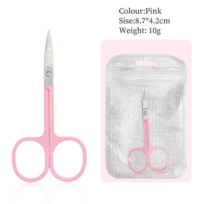 1 buc Foarfecă pentru sprâncene Trimmer pentru gene Dispozitiv de îndepărtare a părului facial din oțel inoxidabil pentru unghii, cuticule, manichiură, instrument de machiaj pentru frumusețe