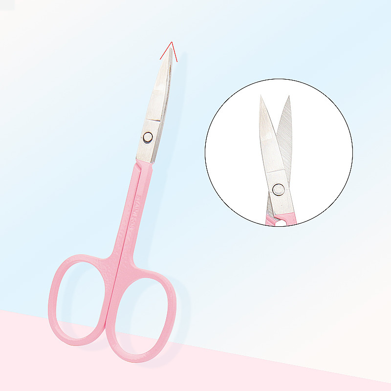 1 buc Foarfecă pentru sprâncene Trimmer pentru gene Dispozitiv de îndepărtare a părului facial din oțel inoxidabil pentru unghii, cuticule, manichiură, instrument de machiaj pentru frumusețe