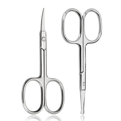 Professional Stainless Steel Makeup Eyelash Eyebrow Scissor Manicure Tool For Nose Hair Cuticle Nail Scissors Curved Pedicure