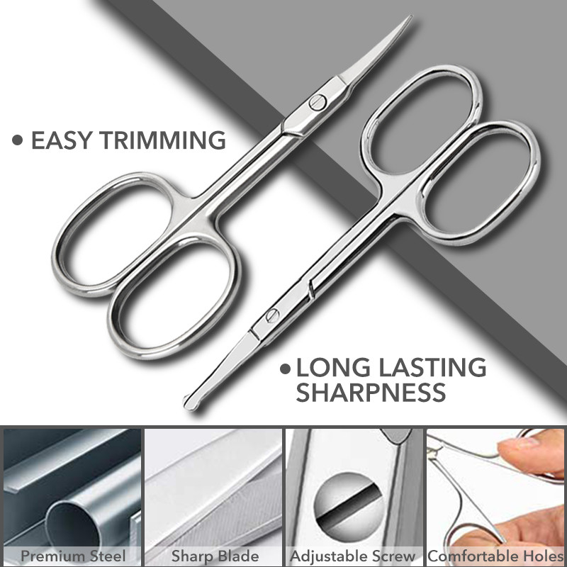 Machiaj profesional din oțel inoxidabil pentru gene sprâncene foarfecă instrument de manichiură pentru nas păr cuticulă unghii foarfece pedichiură curbată