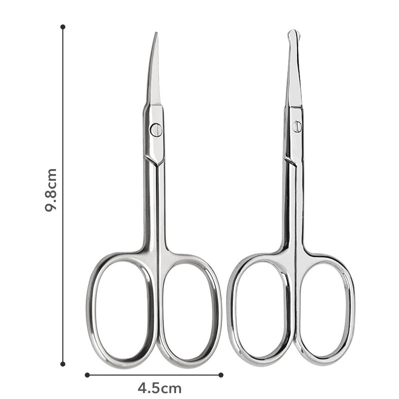 Machiaj profesional din oțel inoxidabil pentru gene sprâncene foarfecă instrument de manichiură pentru nas păr cuticulă unghii foarfece pedichiură curbată