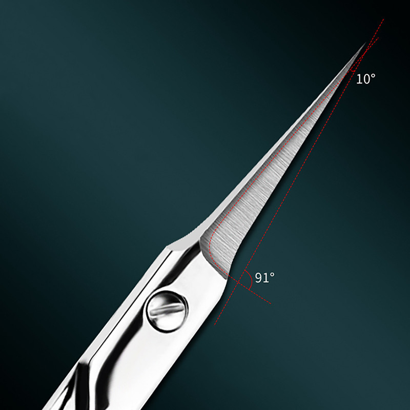 Foarfece pentru sprâncene Lamă curbată Clapetă pentru cuticule Foarfece pentru unghii Trimmer Dispozitiv de îndepărtare a pielii moarte Cuticule Manichiură Instrument profesional