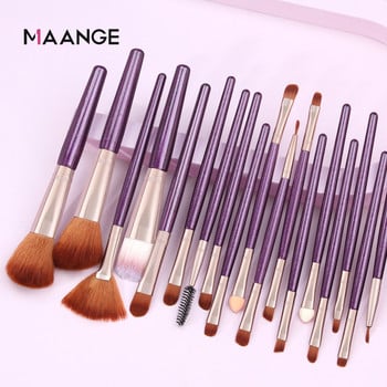 Maange 18 PCs Σετ πινέλων μακιγιάζ Blush Powder Foundation Brush Eye Shadow Brush Beauty Tools