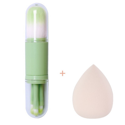 Perie de machiaj 4 în 1 Instrument de frumusețe Mini perie pentru ochi Perie de machiaj retractabilă pentru tonul pielii Perie portabilă de machiaj