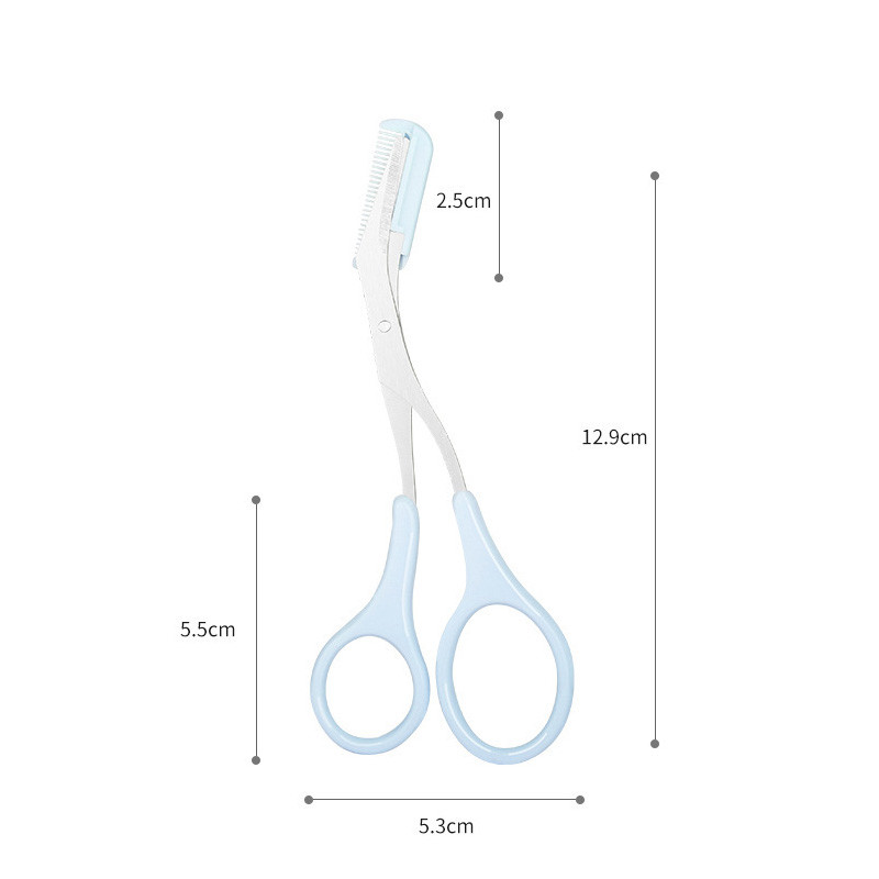 Szemöldökvágó olló fésűvel arc szempilla szőrtelenítés ápolás formáló szemöldökborotva kozmetikai smink kiegészítők