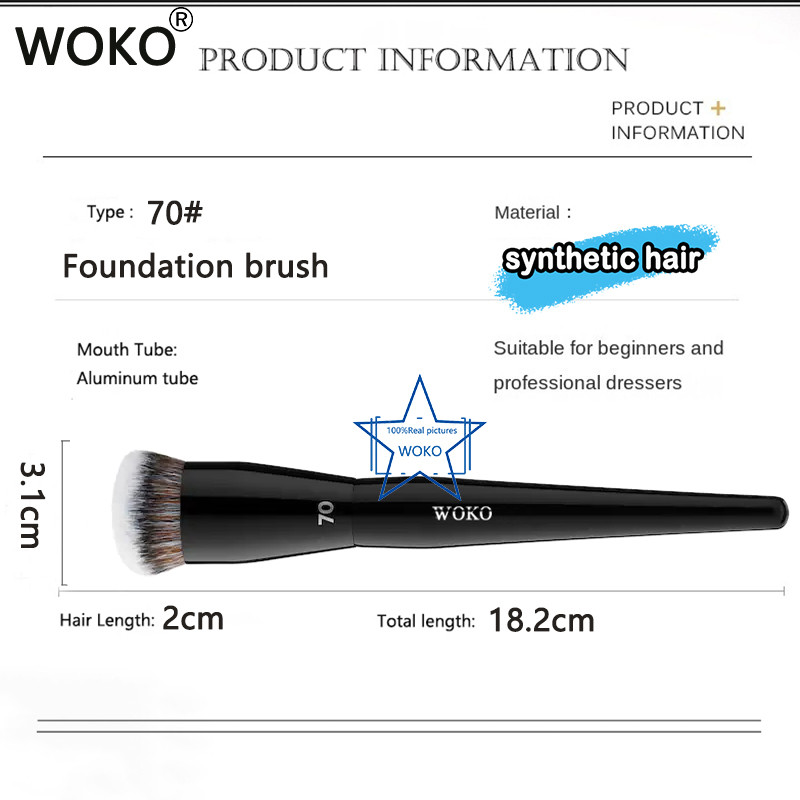 Pro 70 Big Foundation Brush Cremă Fond de ten Perie de machiaj Chubby Profesional Păr Sintetic Fond de ten Contur Instrument de machiaj