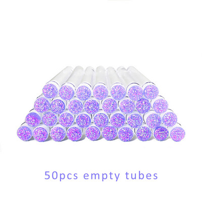 50 buc Perie reutilizabilă pentru gene Tub Baghete pentru gene de unică folosință Perie pentru sprâncene Înlocuibilă, rezistentă la praf, fund de diamant spart strălucitor