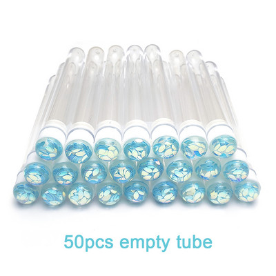 50 buc Perie reutilizabilă pentru gene Tub Baghete pentru gene de unică folosință Perie pentru sprâncene Înlocuibilă, rezistentă la praf, fund de diamant spart strălucitor