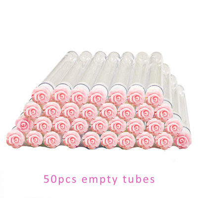 50 buc Perie reutilizabilă pentru gene Tub Baghete pentru gene de unică folosință Perie pentru sprâncene Înlocuibilă, rezistentă la praf, fund de diamant spart strălucitor