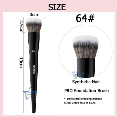 70 Pro Big Foundation Brush Crema Fond de ten Perie de machiaj Chubby Profesional Par Sintetic Fond de ten Contur Instrument de machiaj