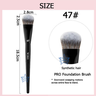 70 Pro Big Foundation Brush Crema Fond de ten Perie de machiaj Chubby Profesional Par Sintetic Fond de ten Contur Instrument de machiaj