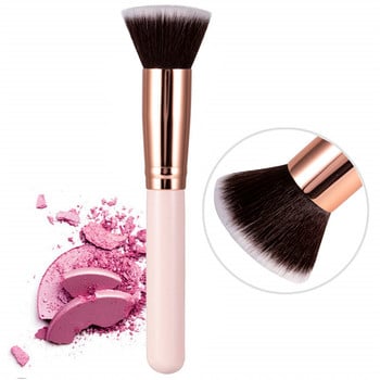 Luxury Champagne Makeup Brushes Flat Top Foundation Brush Large Face Brush Βούρτσα επιδιόρθωσης περιγράμματος για υγρή κρέμα σε σκόνη