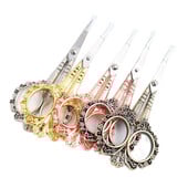 1 buc (7,8*15 cm) foarfece retro din oțel inoxidabil, 6 culori, pentru machiaj/broderie/unghii/trimmer pentru cusut, instrument pentru cuticule foarfece din metal P4006