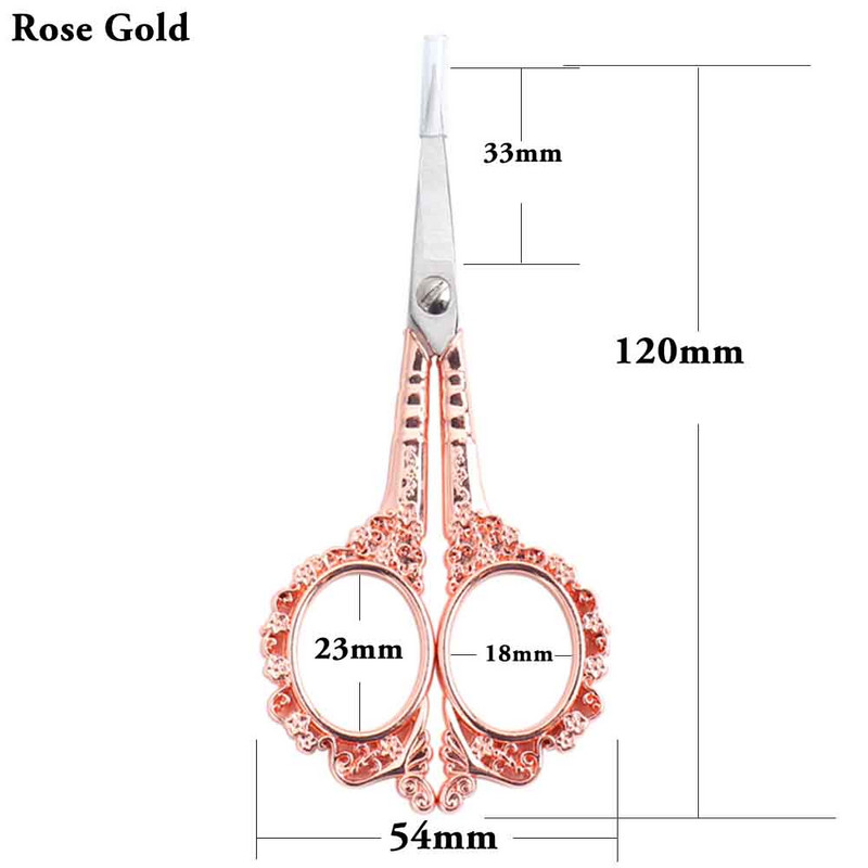 1 buc (7,8*15 cm) foarfece retro din oțel inoxidabil, 6 culori, pentru machiaj/broderie/unghii/trimmer pentru cusut, instrument pentru cuticule foarfece din metal P4006