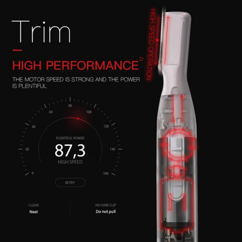 Електрически тример за вежди/Пречистване на вежди по лицето/Мини бръснач за лице/Моментално безболезнен преносим епилатор