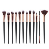 LANJINGLIN 12 buc Pensule de machiaj Set de instrumente Pudră cosmetică Fard de ochi Fond de ten Blush Blending Beauty Make Up Brush Maquiagem
