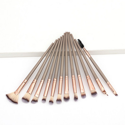 LANJINGLIN 12 buc Pensule de machiaj Set de instrumente Pudră cosmetică Fard de ochi Fond de ten Blush Blending Beauty Make Up Brush Maquiagem