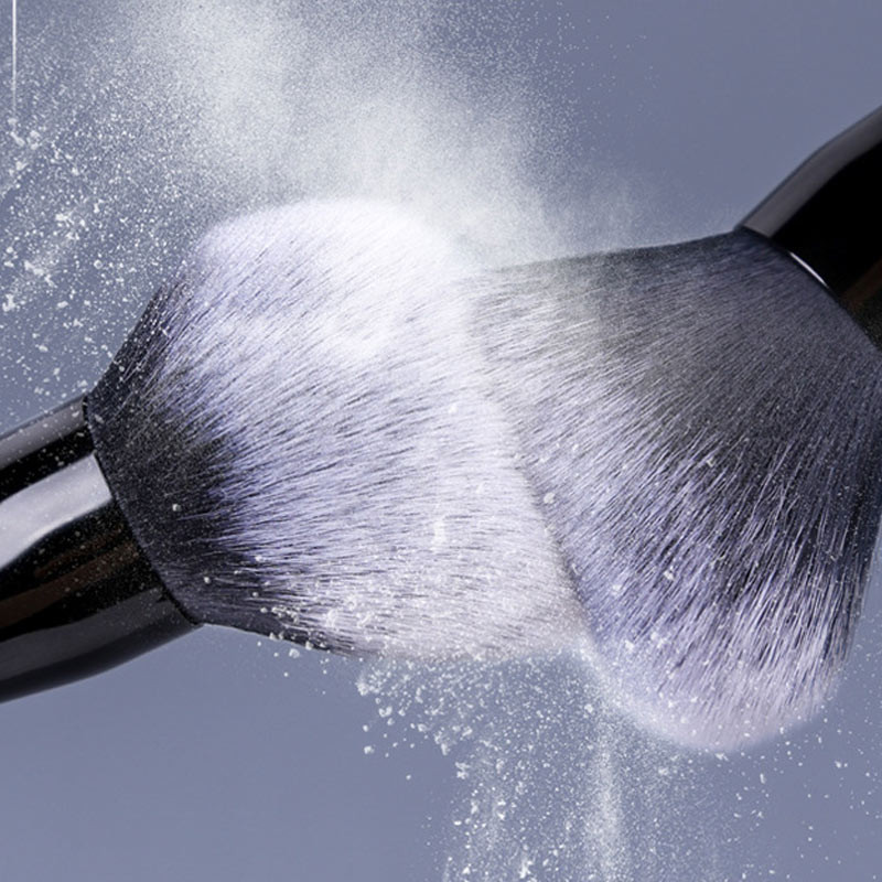 1 bucată perie de machiaj profesională pentru baza de pudră, fard de obraz mare, cu lemn negru, instrument cosmetic pentru femei, magic pufos, catifelat, fibre de păr