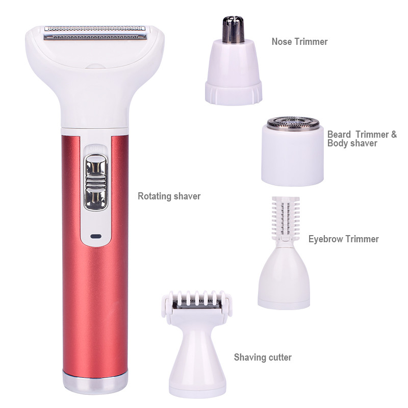 Epilator electric 5 în 1 pentru femei, bikini, sprâncene, nas, tuns doamnă, pentru îndepărtarea părului facial, pe corp, fără durere, aparat de ras pentru femeie.
