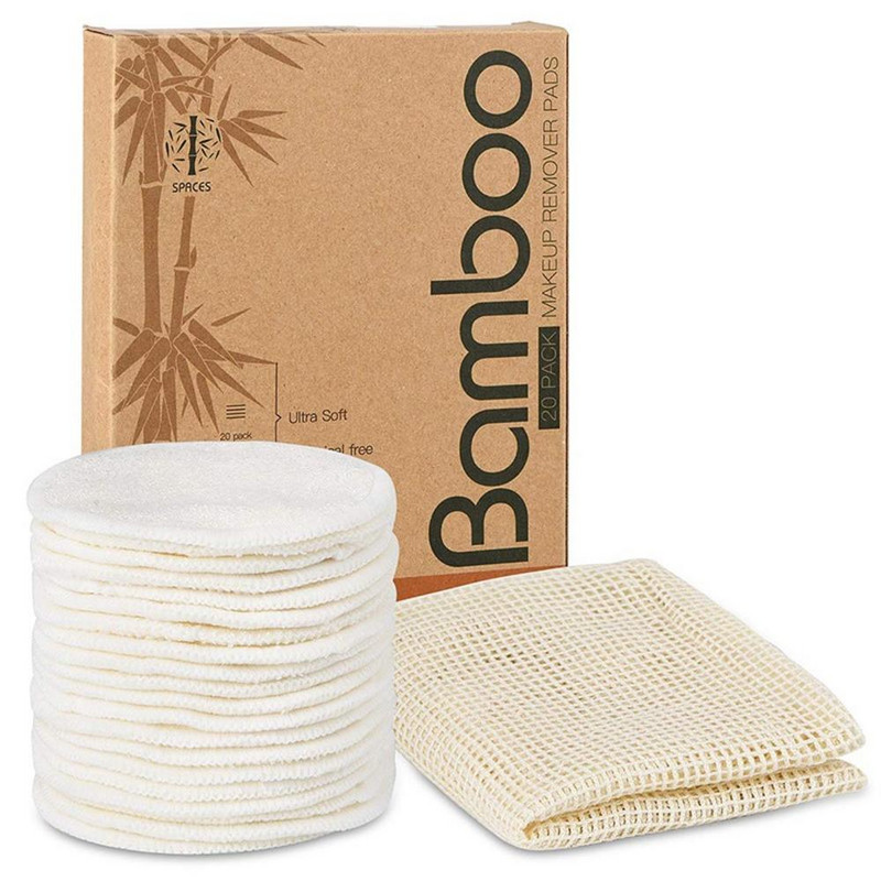 16/20 buc Tampoane demachiante reutilizabile din fibră de bambus Tampoane demachiante lavabile, rotunde, tampoane de bumbac pentru curățarea feței Tampoane de îngrijire a pielii Instrumente cosmetice