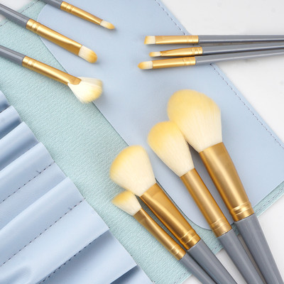 Set de pensule de machiaj moi, pufoase, 10 buc, fond de ten pentru fard de ochi, pudră cosmetică, fard de obraz, amestec de frumusețe, instrument de frumusețe