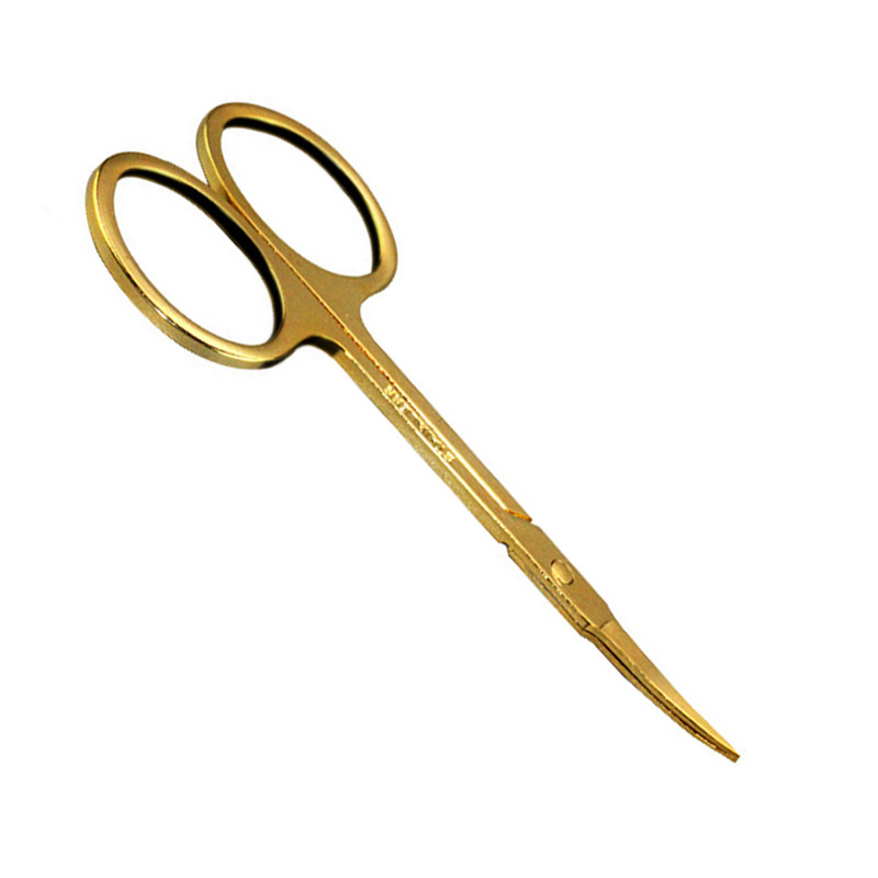 1 buc Foarfece pentru sprâncene de aur Lame de tuns pentru gene din oțel inoxidabil Trimmer drept pentru cot Foarfece pentru tuns pentru nas