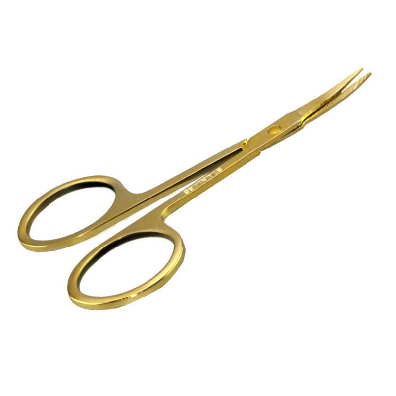 1 buc Foarfece pentru sprâncene de aur Lame de tuns pentru gene din oțel inoxidabil Trimmer drept pentru cot Foarfece pentru tuns pentru nas